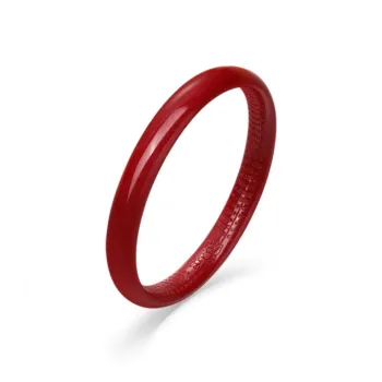 Artisan Lock Heart Jade Reconstructed Cinnabar Bangles Women's