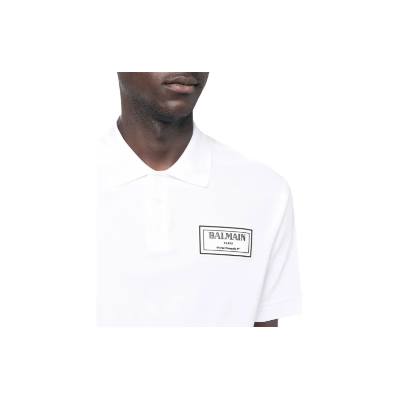 BALMAIN Polo Shirts Men White-4