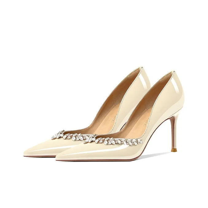 Lan Miao Slim Heel High Heels 6CM Women's Ecru-3
