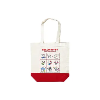 Sanrio Cotton Tote Bag, Shopping Bag, Shoulder Bag, Handbag Regular Unisex Red