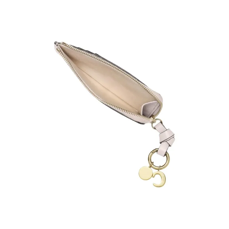 Chloe Calfskin Card Holder Women's Light Gray-2