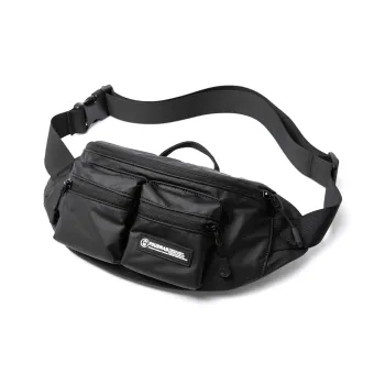 MOYYI PVC Sling Bag Medium Size Unisex Black