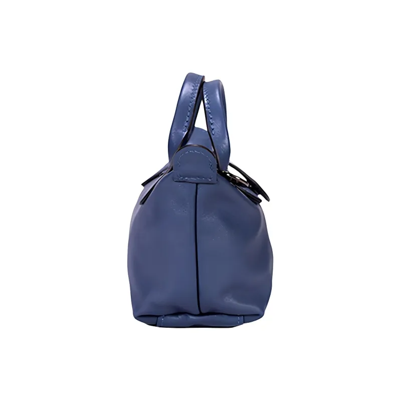 LONGCHAMP Le Pliage Cuir Sheepskin Dumpling Bag, One Shoulder Handbag Mini Women's Blue-3