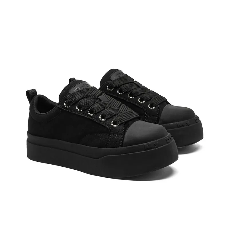 Ignition Lightweight Low Top Skateboard Shoes Unisex Black-8
