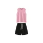 Pink+Black[Tank Top Clothing Sets]