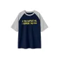 Navy Blue & White Heather Gray