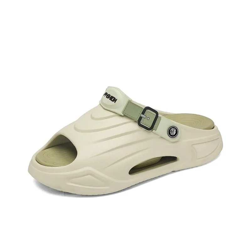 JEANSWEST Beach Sandals Men Black/White-5