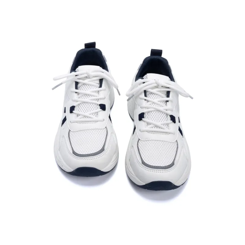 HUANQIU Abrasion Resistant Coverage Lightweight Low Top Chunky Sneakers Men's White Blue-5