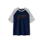 Navy Blue & White Heather Gray