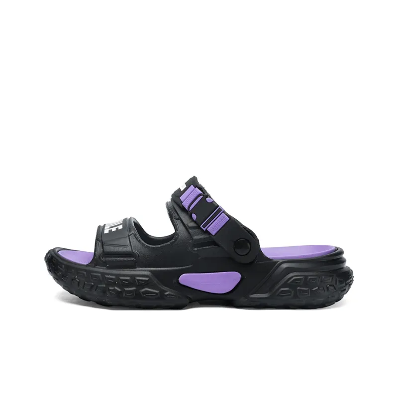 NANJIREN Beach Sandals Men Black Purple/Black Orange/Khaki Black-0