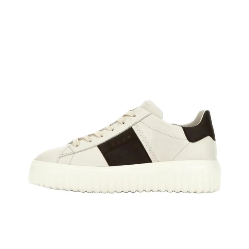 HOGAN H Stripes Low Top Skateboard Shoes Men's Ivory-1