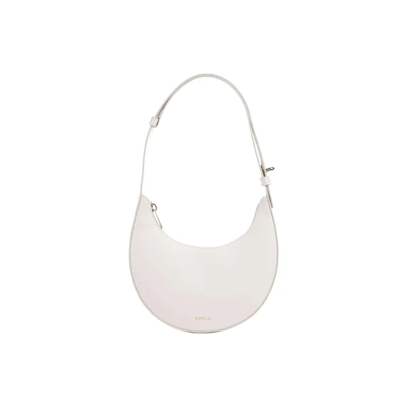 Furla Grain Leather Underarm Shoulder Bag Mini Women's Cream-0