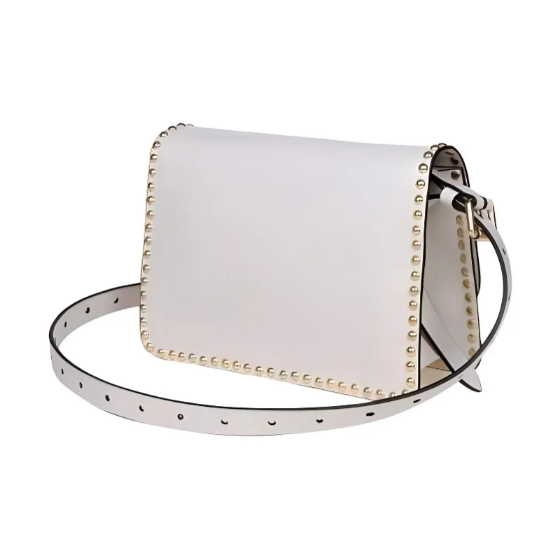 MOSCHINO Calfskin Shoulder Bag Crossbody Bag Women's Gray-1
