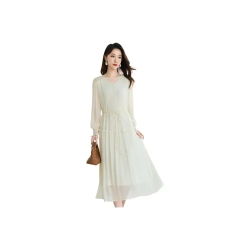 Yi Mengyuan Silk Long Sleeved Dress Women's