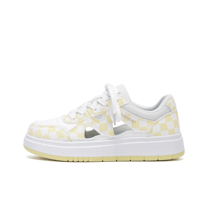 HUANQIU Abrasion Resistant Breathable Height Increasing Low Top Skateboard Shoes Women's-7