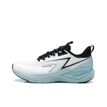 QIAODAN Anti Slip Wear Resistant Low Top Casual City Commute Running Shoes Men's Ivory White Shadow Cyan