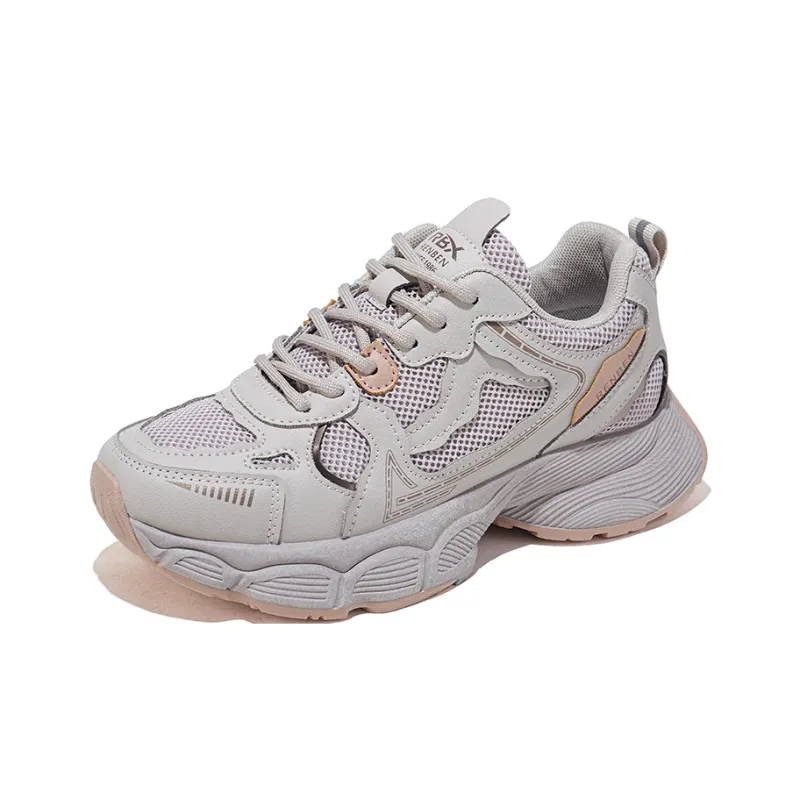 RENBEN Breathable Lightweight Height Increasing Low Top Chunky Sneakers Women's Gray-2