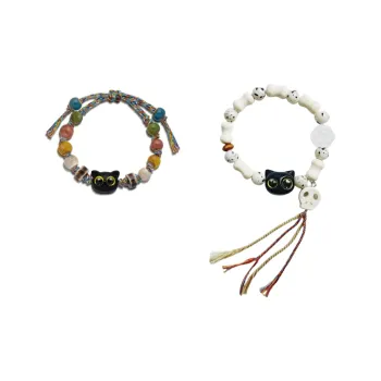 HAKASSA ORIGINALS Little Black Cat, Adorable And Vintage, Adjustable Lanyards