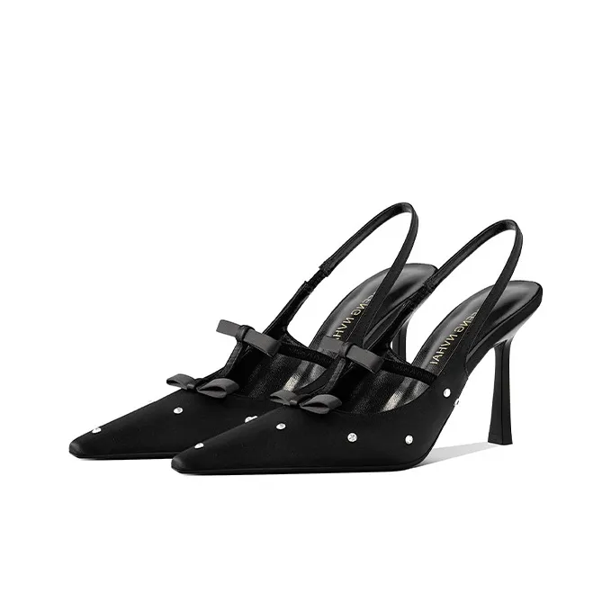 Lan Miao Slim Heel High Heels Women's Black-2