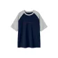 Navy Blue & White Heather Gray