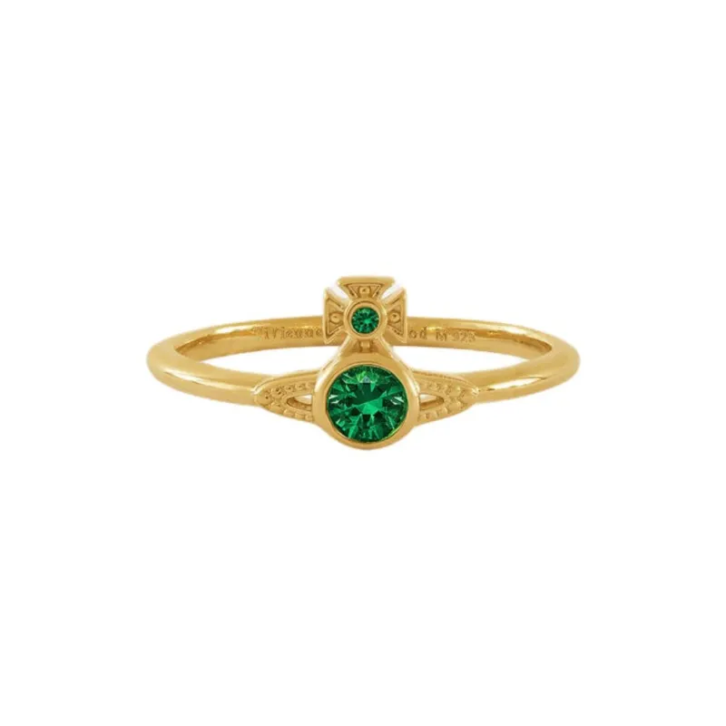 Vivienne Westwood Cubic Zircon Rings Women's Gold-0