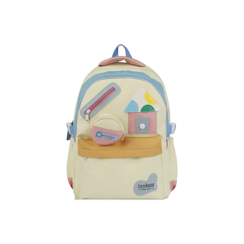 WICKBUEN Nylon Backpack Regular Unisex White/Yellow-6