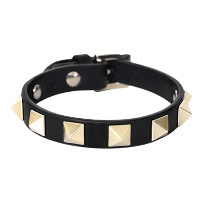 Valentino Leather Bracelets Unisex Black-0