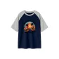 Navy Blue & White Heather Gray