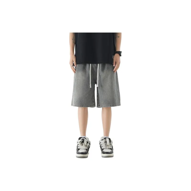 FAWENXIANGZI Denim Shorts Men's-5