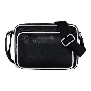 LONGCHAMP Le Foulonné Cow Leather Camera Bags Crossbody Bag Shoulder Bag Men's Black/White