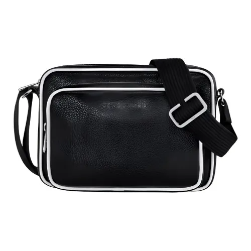 LONGCHAMP Le Foulonné Cow Leather Camera Bags Crossbody Bag Shoulder Bag Men's Black/White