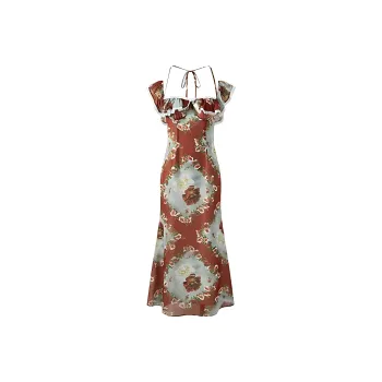 CZMO Slip Dresses Women's Red Flower