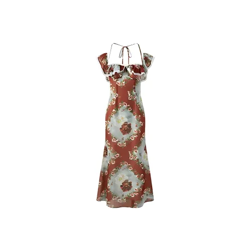 CZMO Slip Dresses Women's Red Flower