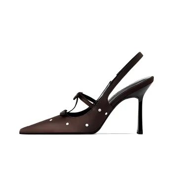 Lan Miao Slim Heel High Heels Women's Coffee
