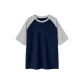Navy Blue & White Heather Gray