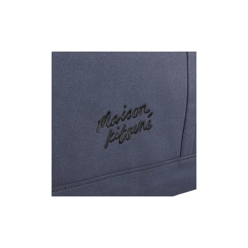 Maison Kitsune Cotton Tote Bag, Shopping Bag, Crossbody Bag, Handbag Extra Large Unisex Slate Gray-4