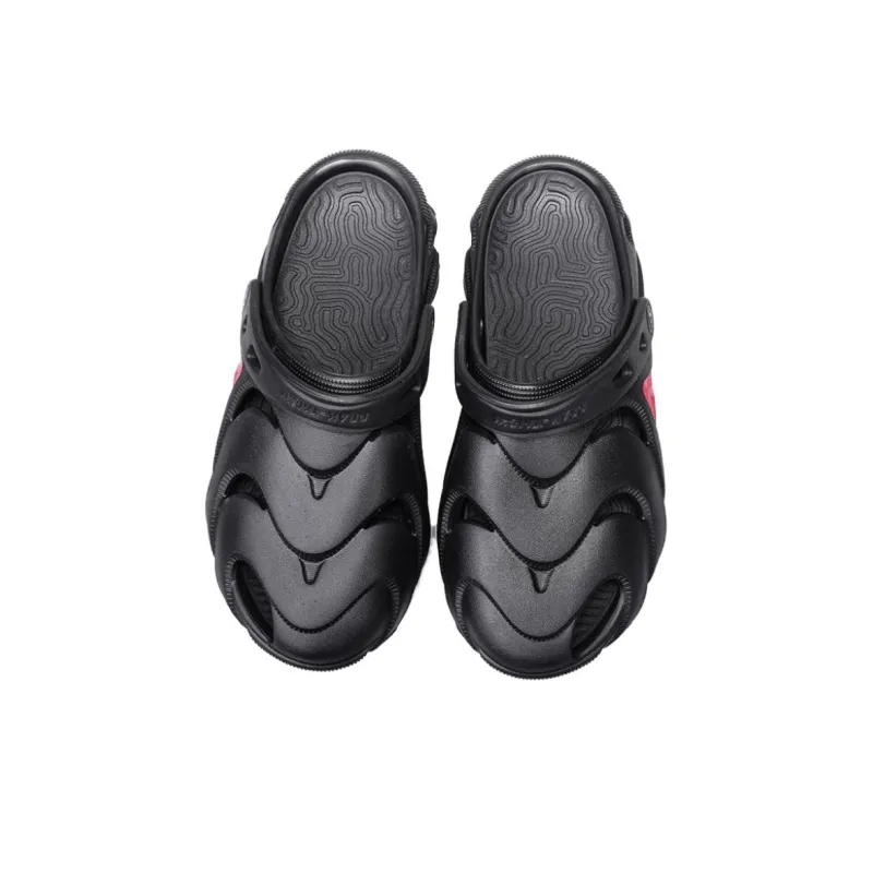 PEAK Pole Hole Shoes Clogs Men's Black Dark Red-2