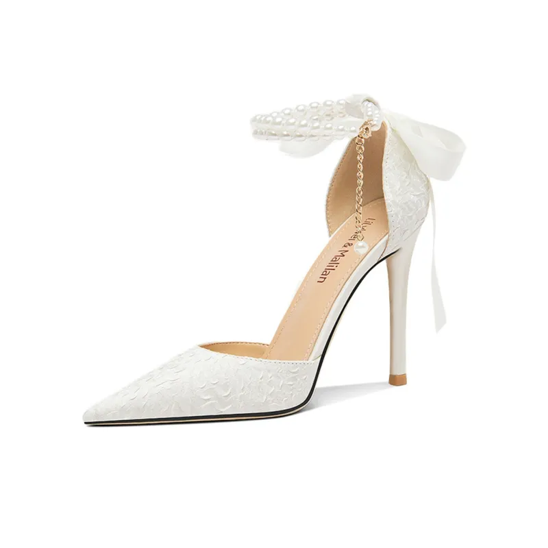 A Poinsettia Princess High Heels Women's Beige-5