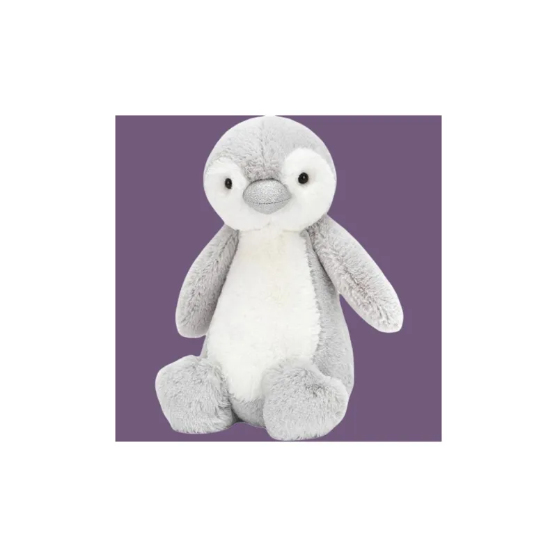 JELLYCAT Shy Sparkling Penguin Dolls Plush Doll 22cm Height In Sitting Posture-1