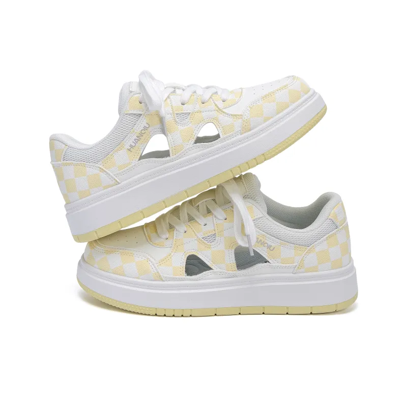 HUANQIU Abrasion Resistant Breathable Height Increasing Low Top Skateboard Shoes Women's-9