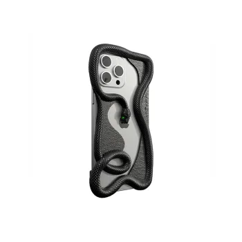 LAPUVAVA Plastic Material Black King Cobra Phone Cases Compatibility IPhone 16 Pro Ma Artistic Original Design