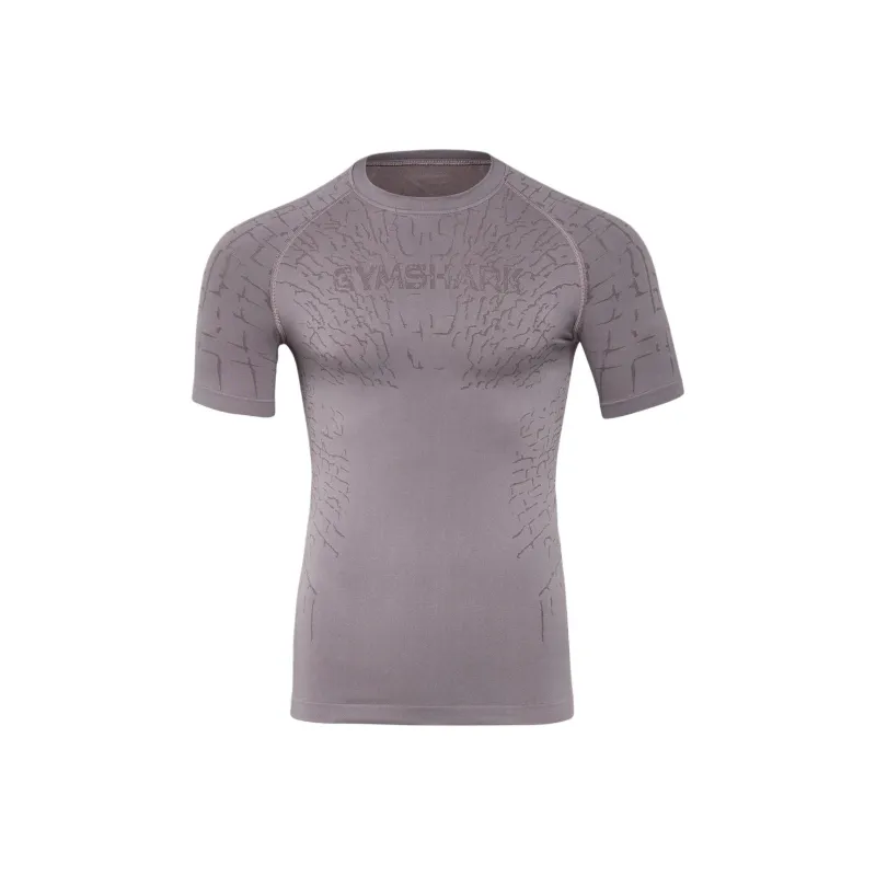 GYMSHARK T Shirt Men's Faux Leather Purple/Gray Purple-0