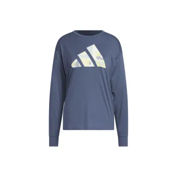 Adidas SS25 Loose Fit Sports Casual Breathable Long Sleeved T Shirt Women's Blue Gray