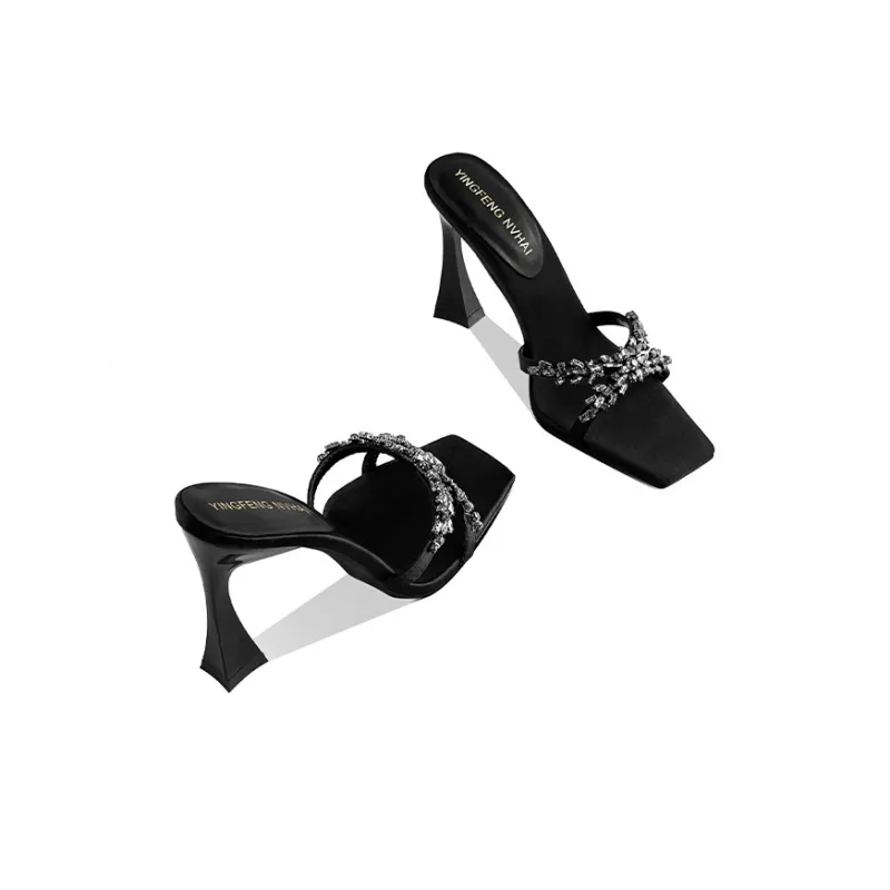 Lan Miao Rubber Sole Slide Slippers Women's Black-3