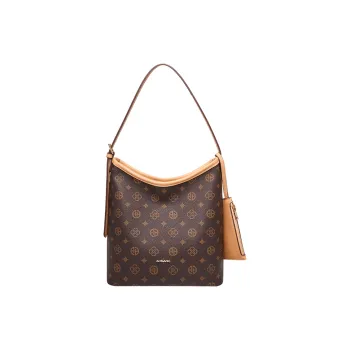 AOKANG PVC Shoulder Bag Medium Size Women's Coffee/Ecru