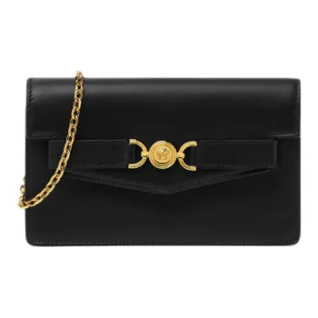 VERSACE Medusa '95 Cow Leather Handheld Crossbody Bag, Shoulder Bag Women's Black