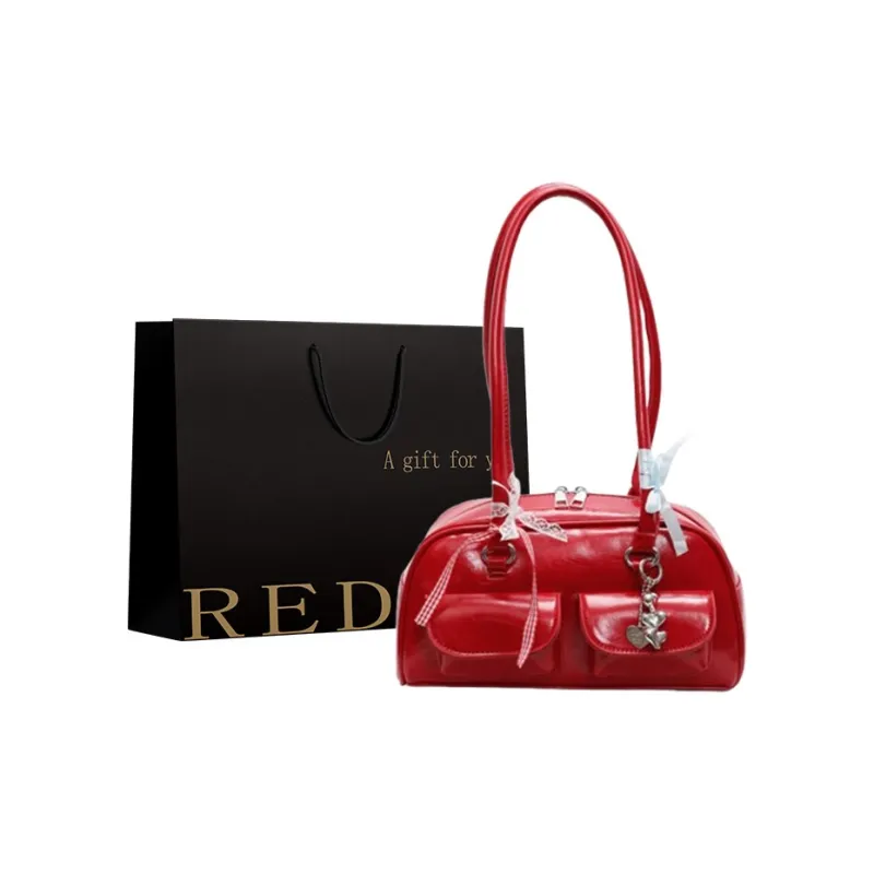 REDOO PU Shoulder Bag Women's Ecru/Pink/Blue/Burgundy/Black-6