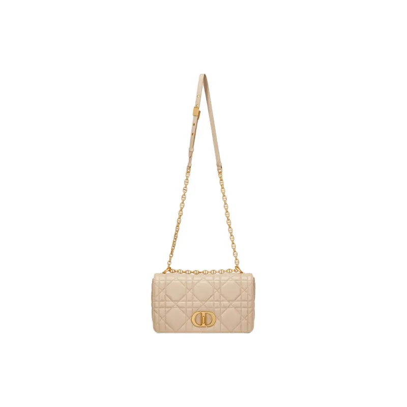 DIOR Sheepskin Shoulder Bag Medium Size Women's Rouge Beige-3