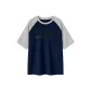 Navy Blue & White Heather Gray