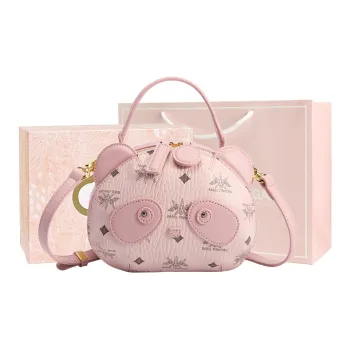 MISS GAIL Synthetic Leather Handbag Regular Women's BP Pink/BP Black White